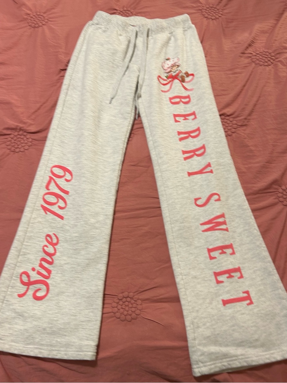 Strawberry Shortcake Berry Sweet Since 1979 Gray Track Pants XS